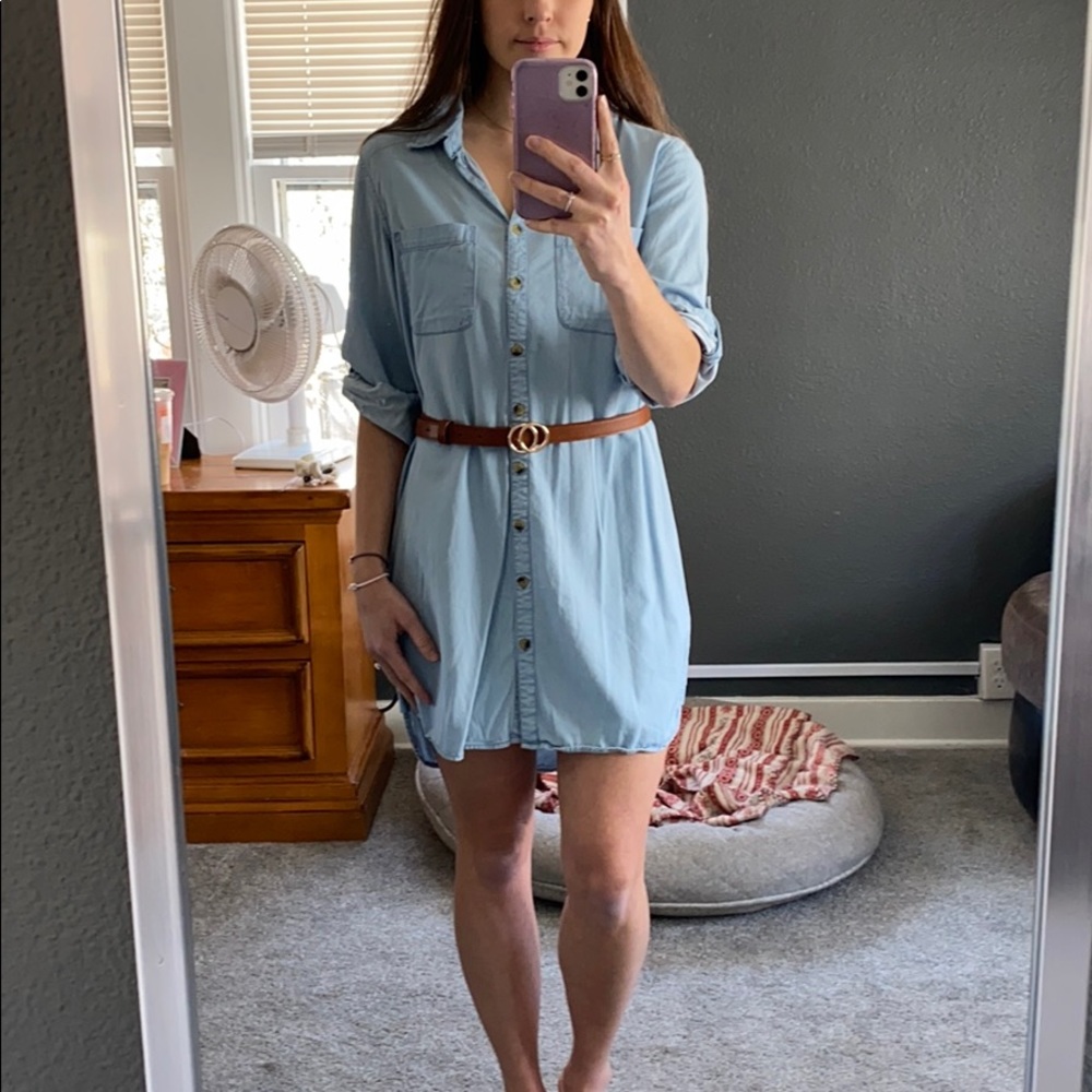 Chambray button down dress